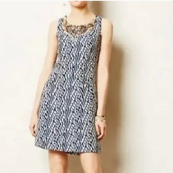 MOULINETTE SOEURS | Mulberry Road Women’s Mini Dress Anthropologie Blue Size 2 - Picture 2 of 7